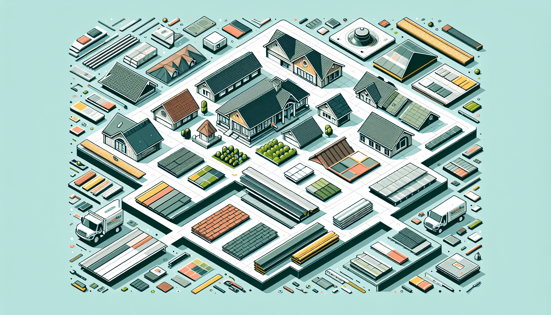 Different roofing materials displayed for comparison