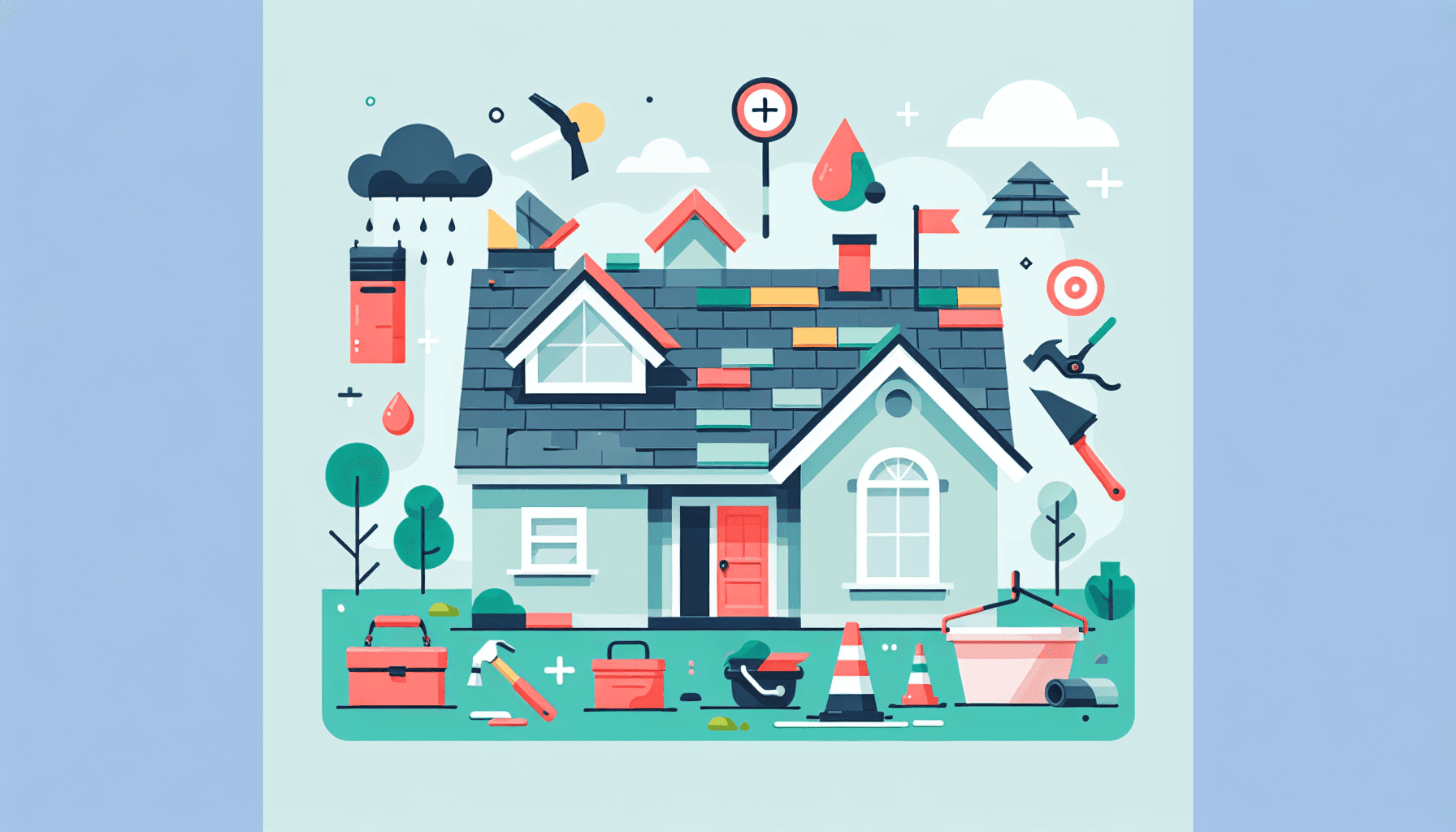 Infographic of common roof problems and solutions