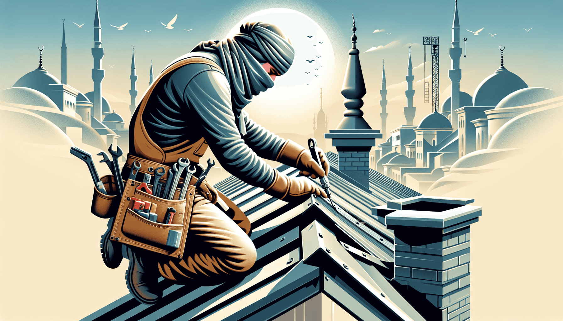 Closeup of roof flashing being repaired by a professional